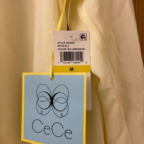 CECE Long  Sleeve Ruffled Tie V-Neck Blouse Size M NWT - Picture 3 of 4